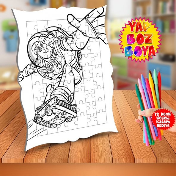 Buzz Işık Yılı Toy Story Eğitici Boyama Puzzle Tablo Çocuk-759