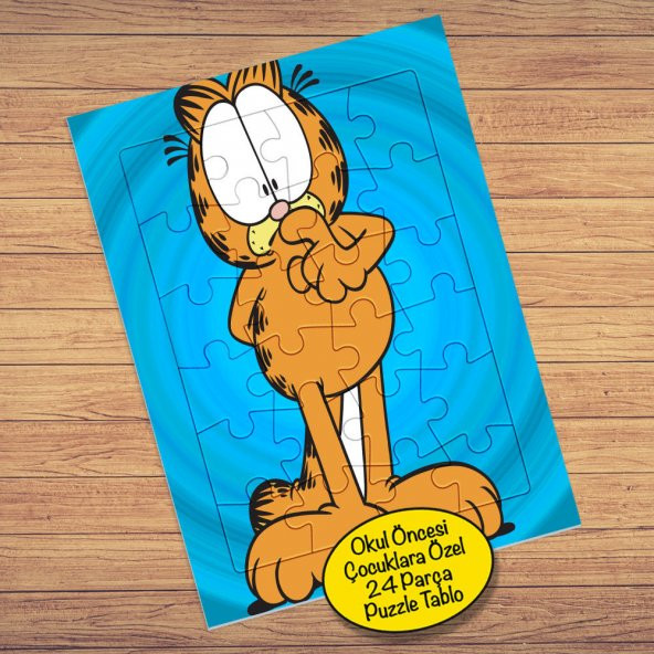 Düşünen Garfield Karakter 24 Parça Çocuklara Özel Yapboz Tablo-gar05