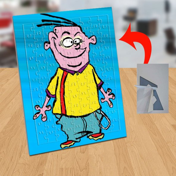 Çizgi Film Karakteri Ed Edd Eddy 99 Parça Puzzle Yapboz Tablo-E008 - 1