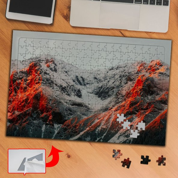 Karlı, Güneş Işıklı Dağ 240 Parça Puzzle Yapboz Tablo-419f0