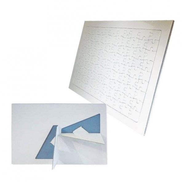 A4- Dikdörtgen 42 Parça Sublimasyon Baskıya Uygun, Çerçeveli Tek Puzzle Yapboz