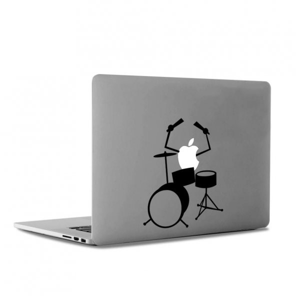 Bateri Müzik Müzisyen Mac Book Laptop Sticker, Etiket, Çıkartma