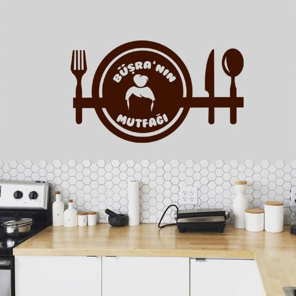 Kişiye Özel İsim Yazılı Mutfak Dekoratif Duvar Sticker, Çıkartma - 3