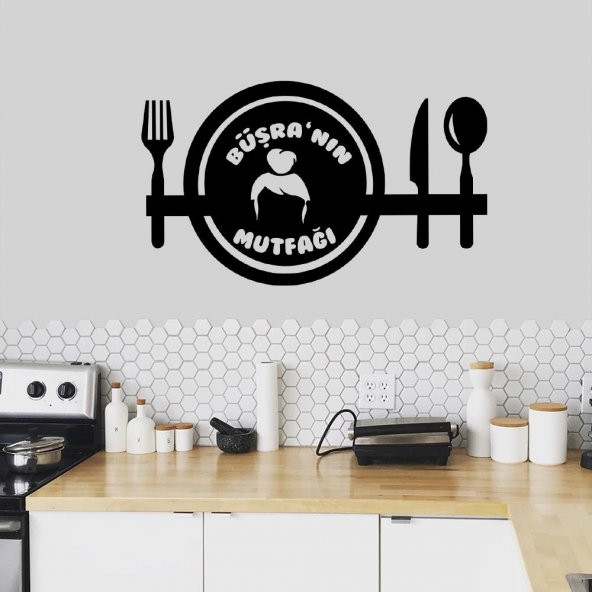 Kişiye Özel İsim Yazılı Mutfak Dekoratif Duvar Sticker, Çıkartma - 8