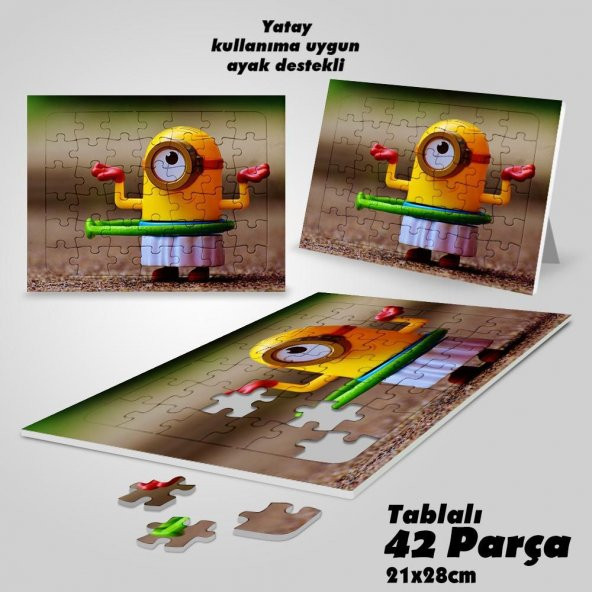 Çocuklar İçin Hediyelik Yapboz Minion Rush Çılgın Hırsız Video Oyunu Destekli 42 Parça Puzzle