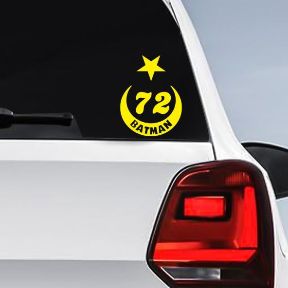 Ay Yıldız Batman Plakası 72 Sticker, Oto, Araba, Araç, Etiket, Aksesuar - 7