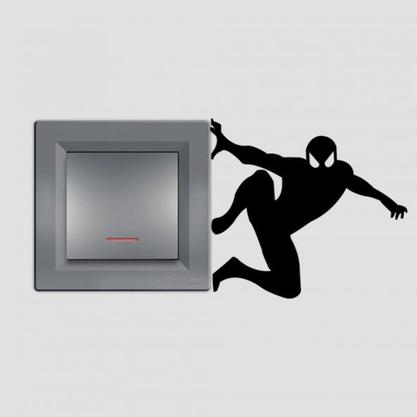 Spiderman Örümcek Adam Siluet Karakter Tasarım Priz Sticker Duvar Dekorasyon Çıkartma - 1