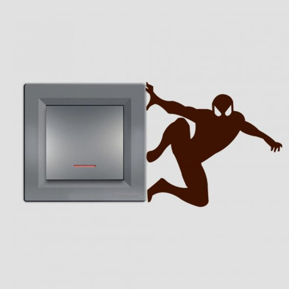 Spiderman Örümcek Adam Siluet Karakter Tasarım Priz Sticker Duvar Dekorasyon Çıkartma - 3