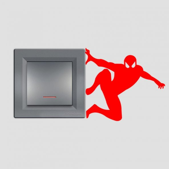 Spiderman Örümcek Adam Siluet Karakter Tasarım Priz Sticker Duvar Dekorasyon Çıkartma - 4