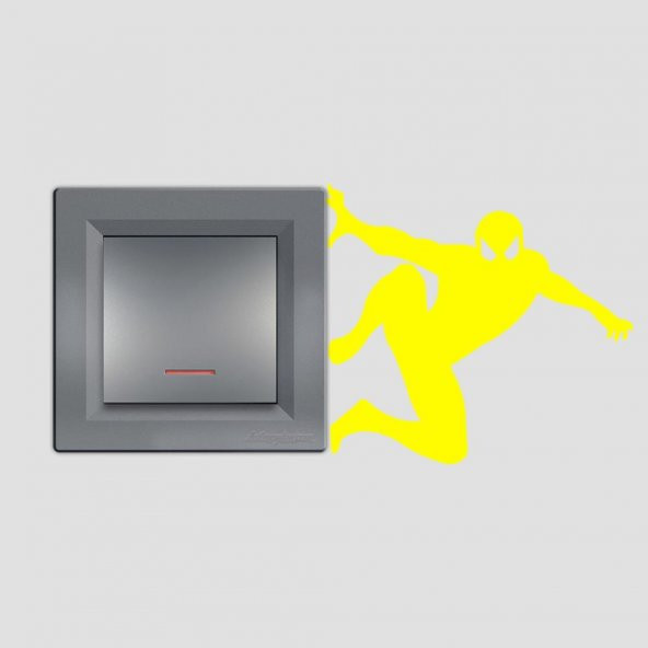 Spiderman Örümcek Adam Siluet Karakter Tasarım Priz Sticker Duvar Dekorasyon Çıkartma - 7