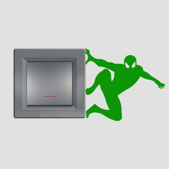 Spiderman Örümcek Adam Siluet Karakter Tasarım Priz Sticker Duvar Dekorasyon Çıkartma - 10