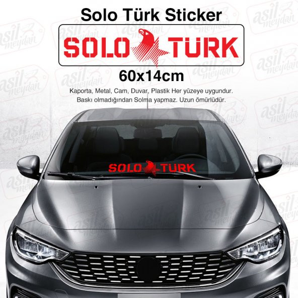 Solo Türk yazılı Ön Cam Kırmızı Oto Sticker, Araba, Etiket, Çıkartma, Modifiye, Tuning, Arma