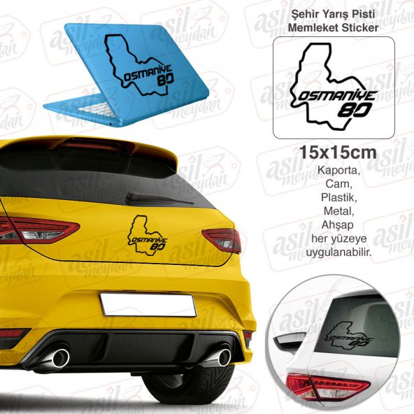 Osmaniye İli 80 Plaka Kodu Şehir Harita Memleket Yarış Pisti Sticker - Oto Araba Etiket, Aksesuar