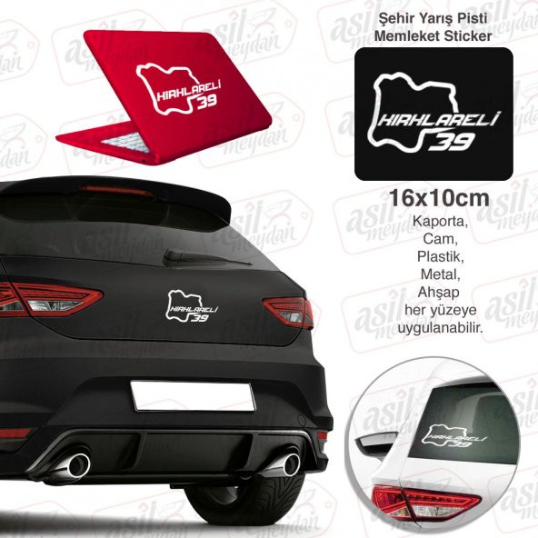 Kırklareli İli 39 Plaka Kodu Memleket Beyaz Yarış Pisti Sticker - Oto Araba Etiket, Aksesuar