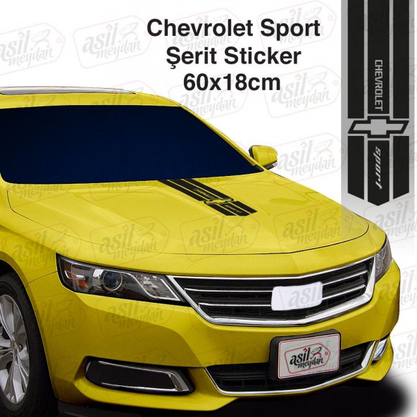Chevrolet Sport Kaput Şerit Siyah Oto Sticker, Etiket, Araba, Aksesuar, Tuning, Modifiye