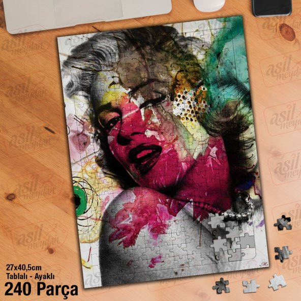 Marilyn Monroe Yapboz -Ayak Destekli Çerçeveli 240 Parça Puzzle M852