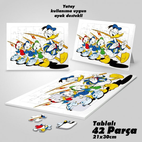 Asil Hobi Varyemez Amca - Dufy - Çizgi Film Yapboz- Ayak Destekli Çerçeveli 42 Parça Puzzle - 1