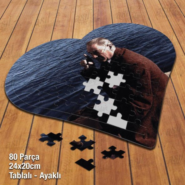 Asil Hobi Kalpli Mustafa Kemal Atatürk - Sahil Puzzle Fotoğraf Baskılı 80 Parça Yapboz - 2