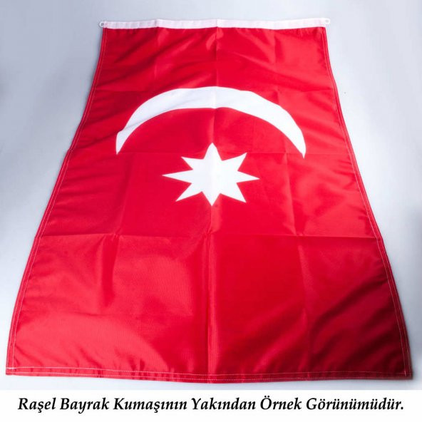 Göğe Bakan Ay Yıldızlı Mustafa Kemal Atatürk Poster Cephe Bayrak - Okul - Kutlama - Anı -4x6 metre - 8