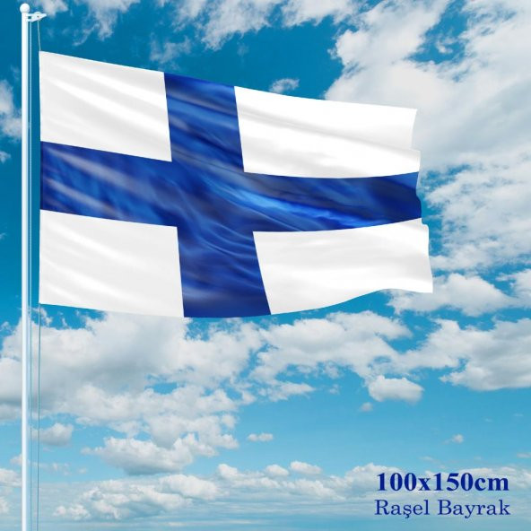 Finlandiya Bayrağı - 100x150 cm (1 metre x 1,5 metre) - Raşel Kumaş