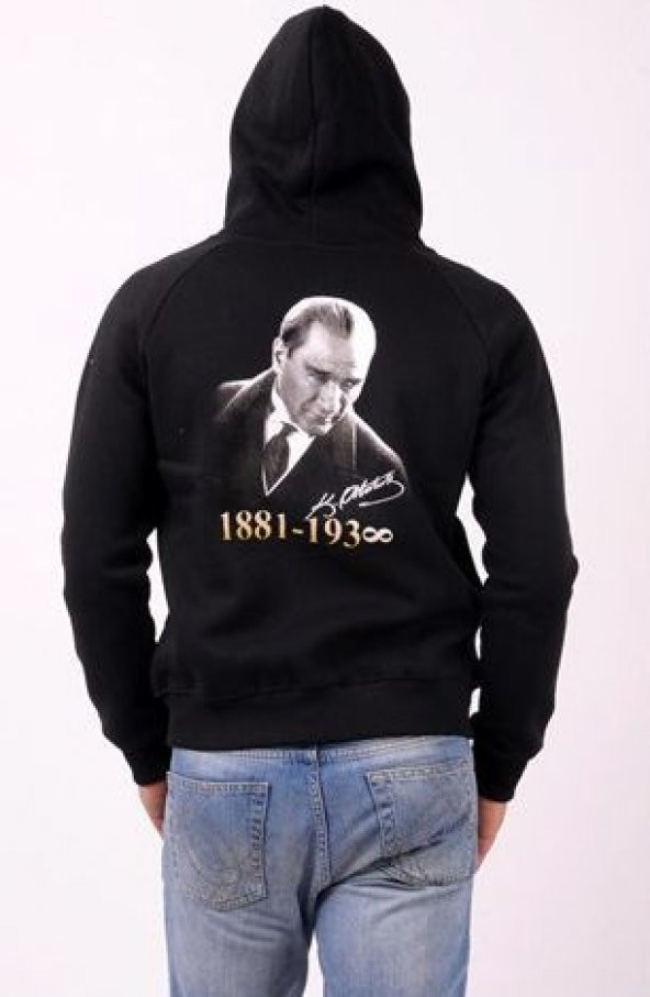 Kemal Atatürk - İmzalı Uzun Kollu Kapşonlu SweatShirt - 2
