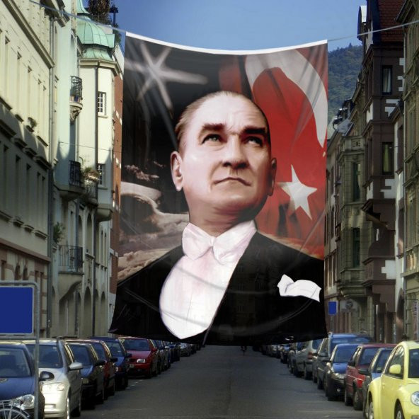 Ay-Yıldız -Mustafa Kemal Atatürk Poster Cephe Bayrak -600x900cm -6x9 metre