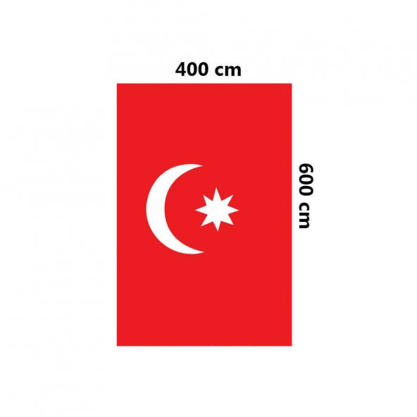 Son İmparatorluk Osmanlı Devleti Bayrağı - 17 Eski Türk Devletleri Bayrağı - 4x6mt Bayrak - 3