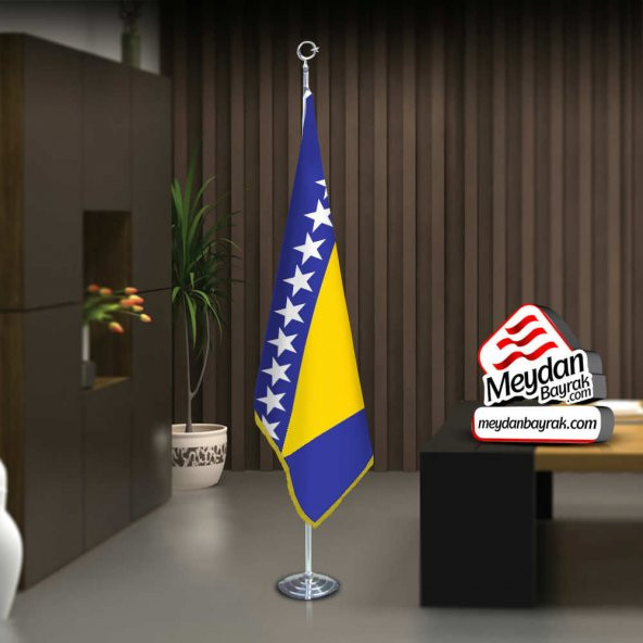 Bosna i Hercegovina -Bosna Bayrak -Ofis -Makam-Toplantı Odaları -Direkli -Saçaklı Makam Bayrağı