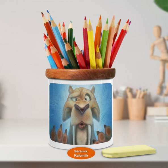 Buz Devri Diego Kaplan Ahşaplı Seramik Kalemlik - diego-ice-age5