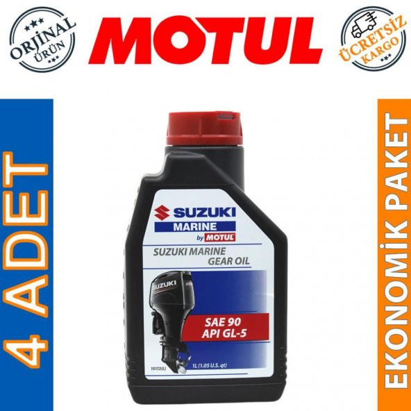 Motul Suzuki Marine Gear 90 1 Lt Tekne Şanzıman Kuyruk Yağı (4 Adet)