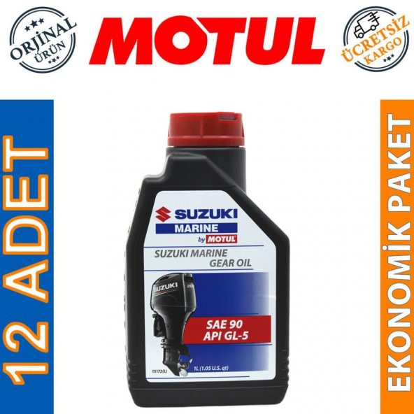Motul Suzuki Marine Gear 90 1 Lt Tekne Şanzıman Kuyruk Yağı (12 Adet)
