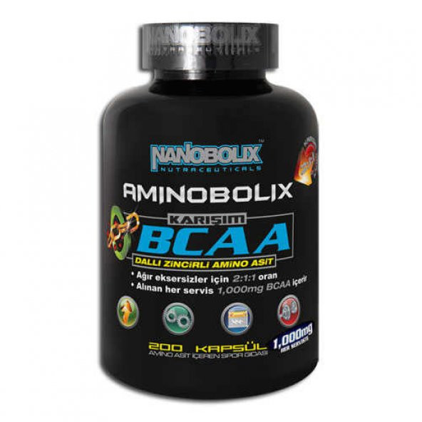 Nanobolix  Aminobolix BCAA Dallı Zincirli Amino Asit (200 Kapsül)
