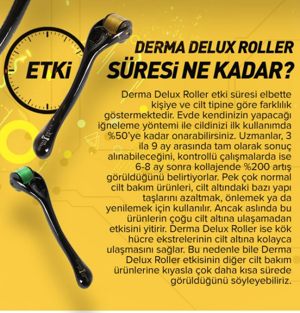 Deluxhair Plus Tinatyum Derma Roller System 540 İğne 0,5 mm 1. Kalite Masaj Aleti RoHs CE Kalite belgeli dermoroller - 3 adet - 10