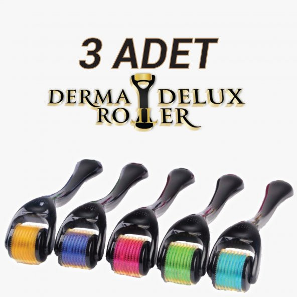 Deluxhair Plus Tinatyum Derma Roller System 540 İğne 0,5 mm 1. Kalite Masaj Aleti RoHs CE Kalite belgeli dermoroller - 3 adet - 7