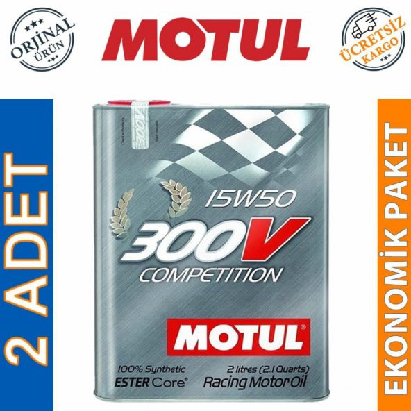 Motul 300V Competition 15W-50 2 Lt Tam Sentetik Motor Yağı (2 Adet)