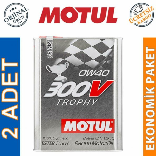 Motul 300V Trophy 0W-40 2 Lt Tam Sentetik Yarış Motor Yağı (2 Adet)