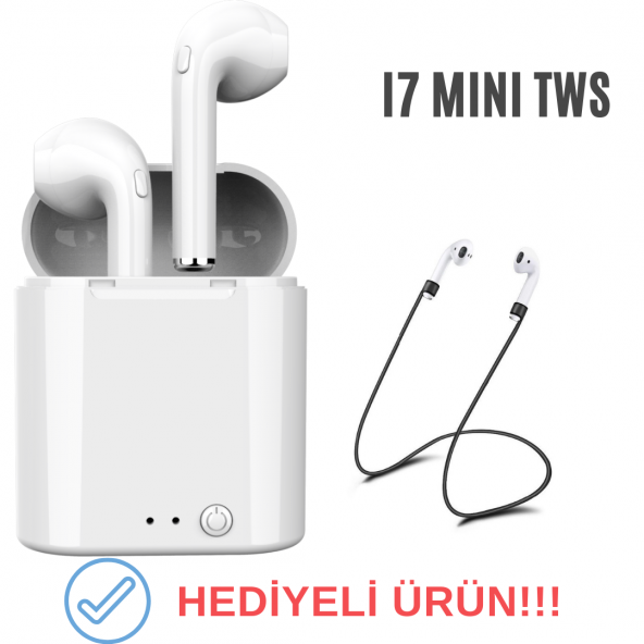 i7 TWS Mini Bluetooth Kablosuz Kulakiçi Mikrofonlu Kulaklık + HEDİYE