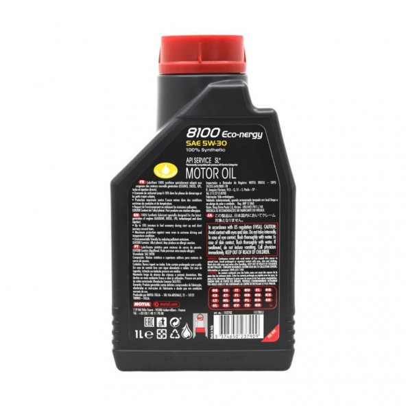 Motul 8100 Eco-nergy 5W-30 1 Lt Tam Sentetik Motor Yağı (6 Adet) - 4