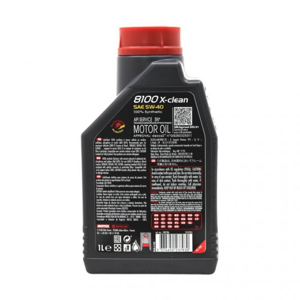 Motul 8100 X-Clean 5W-40 1 Lt Tam Sentetik Motor Yağı - 4