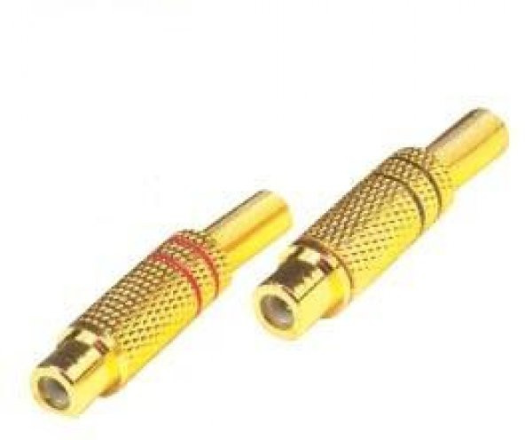 Swat F0005 Kırmızı Siyah RCA Dişi Tos Jak Fiş Metal