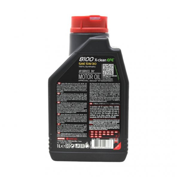 Motul 8100 X-Clean EFE 5W-30 1 Lt Tam Sentetik Motor Yağı (6 Adet) - Resim 4