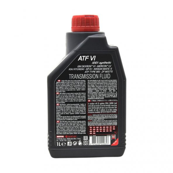 Motul ATF VI 1 Lt Tam Sentetik Otomatik Şanzıman Yağı (4 Adet) - 4