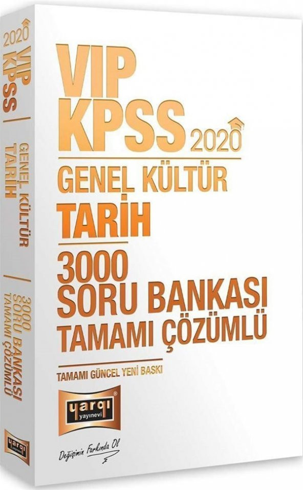 Yargı Yayınları 2020 KPSS VIP Tarih Tamamı Çözümlü 3000 Soru Bankası