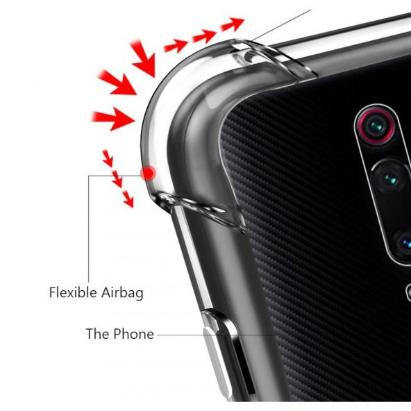 Xiaomi Mi 9T Kamera ve Ekran Korumalı Şeffaf Kalite Silikon Kılıf - 5