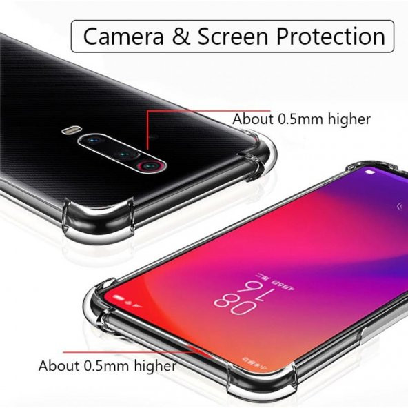Xiaomi Mi 9T Kamera ve Ekran Korumalı Şeffaf Kalite Silikon Kılıf - 6