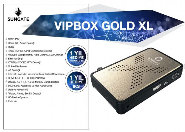 SUNGATE VİPBOX GOLD XL UYDU ALICISI - 2