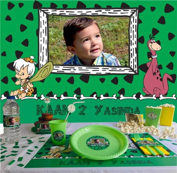 Kişiye Özel Bam Bam Doğum Günü Parti Seti (Midi) - 7