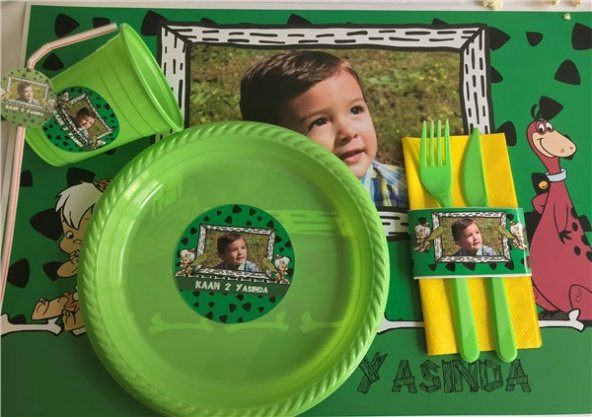 Kişiye Özel Bam Bam Doğum Günü Parti Seti (Midi) - 9