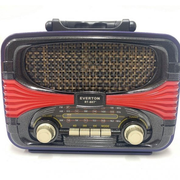 NOSTALJİ GÖRÜNÜMLÜ Everton RT-807 Bluetoothlu Müzik Kutusu, radyo