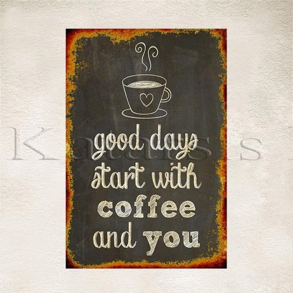 Coffee and You Baskılı Ahşap Poster